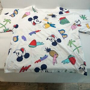 Adult Small Mickey Mouse Graphic T-Shirt - White